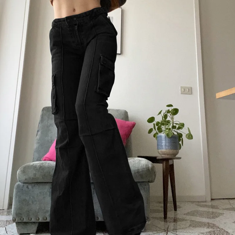 Ribbing Pocket Patchwork Cargo Jeans Boyfriend Punk Women Autumn Winter Solid Denim Trousers 90S Baggy Streetwear Flare Jean Y2K
Ribbing Pocket Patchwork Cargo Jeans Boyfriend Punk Women Autumn Winter Solid Denim Trousers 90S Baggy Streetwear Flare Jean Y2K