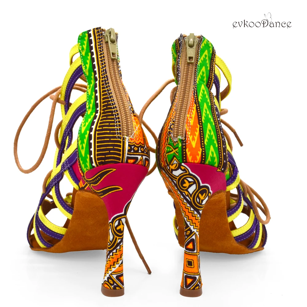 Evkoo/танцевальные цветные пикантные туфли на высоком каблуке 10 см с открытым