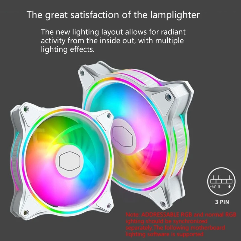 Cooler Master MasterFan MF120 HALO Dual Ring Addressable RGB Fan for PC Computer Case Liquid Radiator 203A
Cooler Master MasterFan MF120 HALO Dual Ring Addressable RGB Fan for PC Computer Case Liquid Radiator 203A