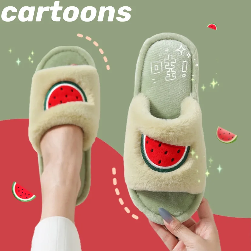 Winter Fur House Women Slippers Cute Cartoon Fruit Avocado Strawberry Bedroom Couples Shoes Warm Plush Ladies Furry Slides
Winter Fur House Women Slippers Cute Cartoon Fruit Avocado Strawberry Bedroom Couples Shoes Warm Plush Ladies Furry Slides