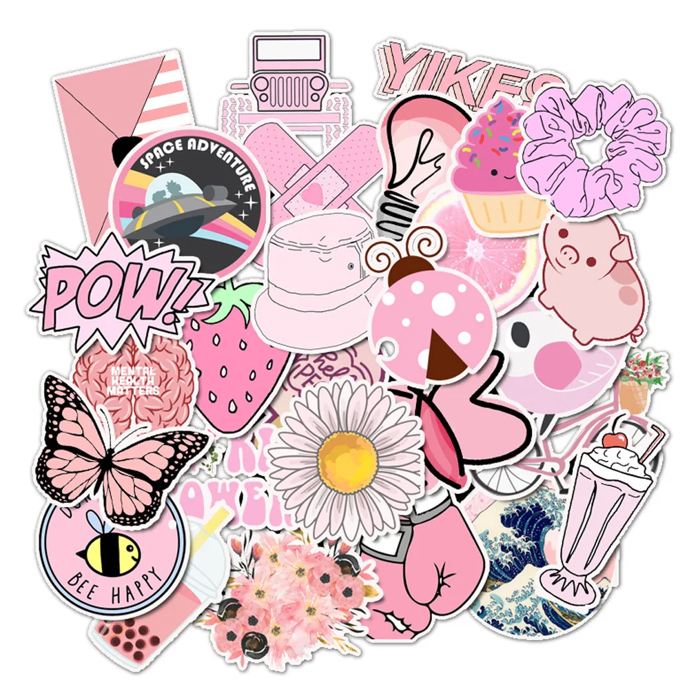 50PCS Girl Pink Stickers VSCO Hydro Flask Fresh Sticker Book for Luggage Skateboard Laptop Motorcycle Decal Waterproof Decals
50PCS Girl Pink Stickers VSCO Hydro Flask Fresh Sticker Book for Luggage Skateboard Laptop Motorcycle Decal Waterproof Decals