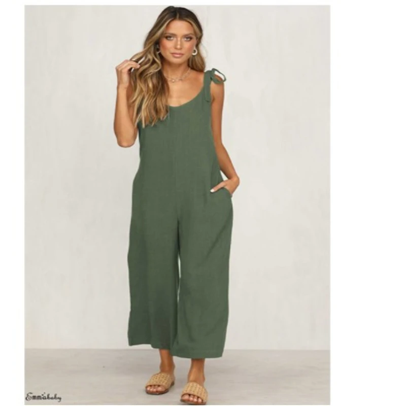 2021 Summer New Loose Women Casual Jumpsuit Linen Cotton Wide Leg Pants Sleeveless Playsuit Trousers Backless Overalls Rompers
2021 Summer New Loose Women Casual Jumpsuit Linen Cotton Wide Leg Pants Sleeveless Playsuit Trousers Backless Overalls Rompers