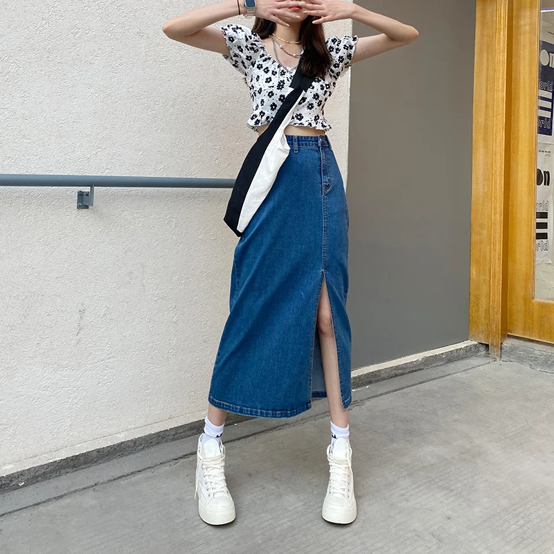 Women's Holiday High Waist Side Zipper Slit Irregular Stretch Denim Long Skirts Skirt Straight Loose Thin Sheath New Skirt Women
Women's Holiday High Waist Side Zipper Slit Irregular Stretch Denim Long Skirts Skirt Straight Loose Thin Sheath New Skirt Women