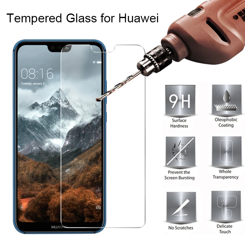 Защитное стекло 9H HD для Huawei P8 Lite 2017 P10 Plus Защита экрана P9 P20 Pro Light|Защитные стёкла и