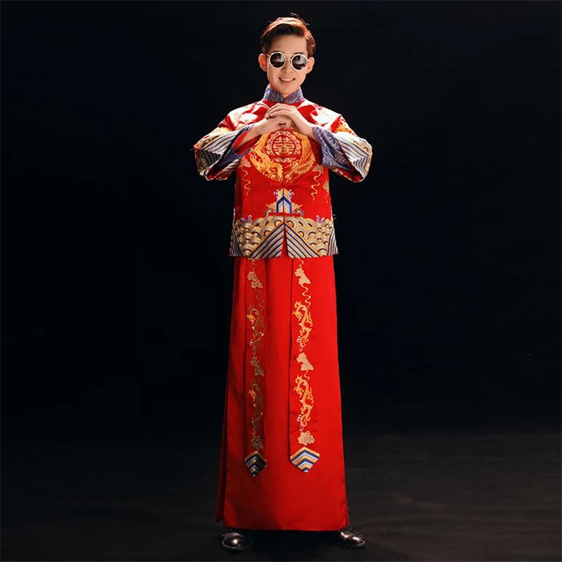 Wedding Party Dress Vintage Men&women Marriage RED Cheongsam Suit Traditional Embroidery Dragon Qipao Bride+bridegroom
Wedding Party Dress Vintage Men&women Marriage RED Cheongsam Suit Traditional Embroidery Dragon Qipao Bride+bridegroom