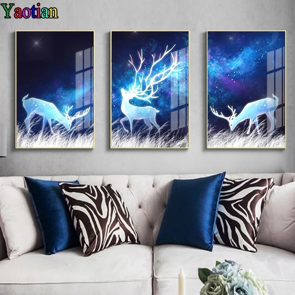 

Full,Square,round,Nordic Fantasy Elk 5d diy,Diamond painting,picture of rhinestone,mosaic full embroidery,Abstract Starry Night