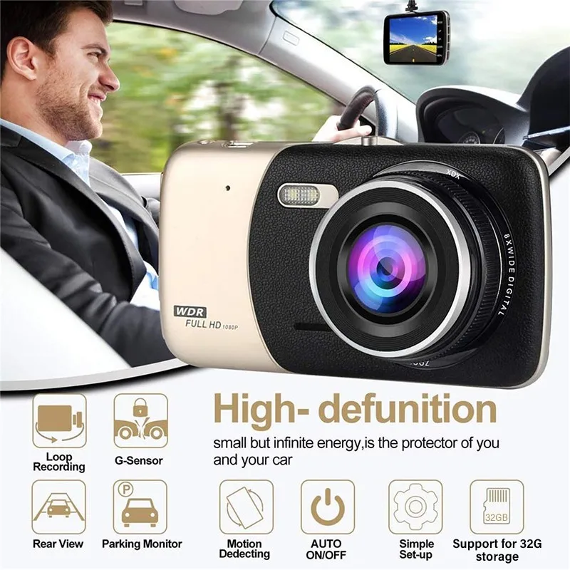 4 Inch IPS Dual Lens FHD 1080P Dash Cam Video Recorder With LED Night Vision Rear View Camcorder Auto Camera Car DVR Registrator
4 Inch IPS Dual Lens FHD 1080P Dash Cam Video Recorder With LED Night Vision Rear View Camcorder Auto Camera Car DVR Registrator