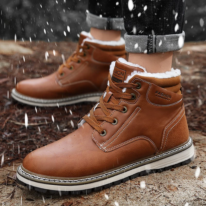 Men Boots Brand Lace-up Waterproof Winter Snow Boots For Men New Classic Casual Men Work PU Leather Boots Size 46
Men Boots Brand Lace-up Waterproof Winter Snow Boots For Men New Classic Casual Men Work PU Leather Boots Size 46