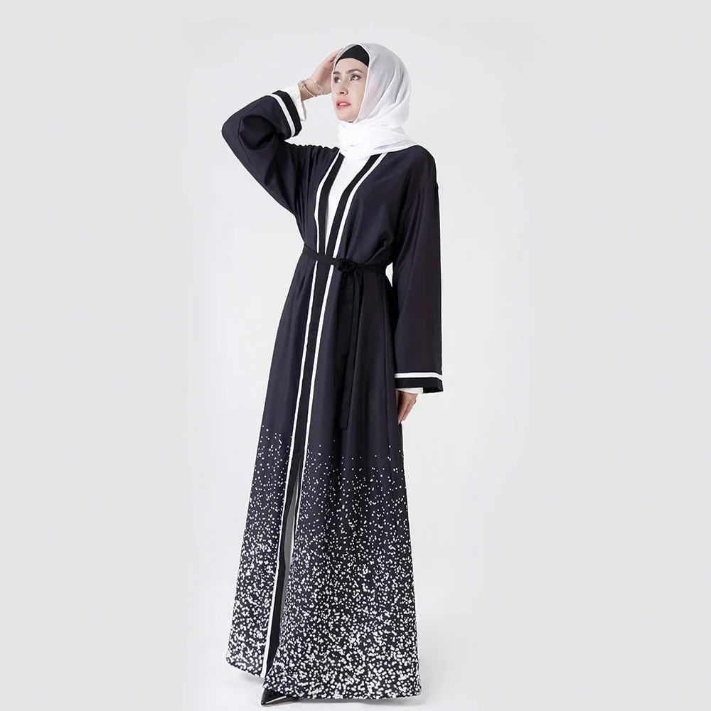 Summer New Middle East Dubai Robe Abaya Saudi Arabia Fashion Kaftan Gradient Print Border Muslim Women's Cardigan Muslim Kimono
Summer New Middle East Dubai Robe Abaya Saudi Arabia Fashion Kaftan Gradient Print Border Muslim Women's Cardigan Muslim Kimono