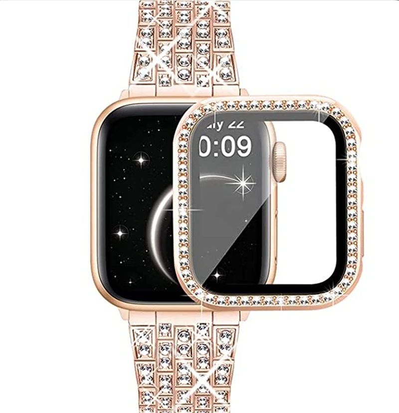 Jewelry Bling Watch Strap For Apple Watch Band SE Series 6 5 4 44mm 40mm With Bling Protective Case For iWatch 3 2 1 42mm 38mm
Jewelry Bling Watch Strap For Apple Watch Band SE Series 6 5 4 44mm 40mm With Bling Protective Case For iWatch 3 2 1 42mm 38mm