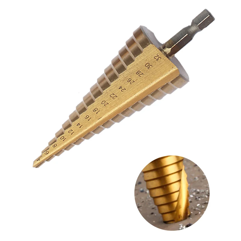 1-5PCS 4-32 mm HSS Straight Groove Step Drill Bit Titanium Coated Speed Steel Metal Wood Hole Cutter Cone Drilling Tools set
1-5PCS 4-32 mm HSS Straight Groove Step Drill Bit Titanium Coated Speed Steel Metal Wood Hole Cutter Cone Drilling Tools set