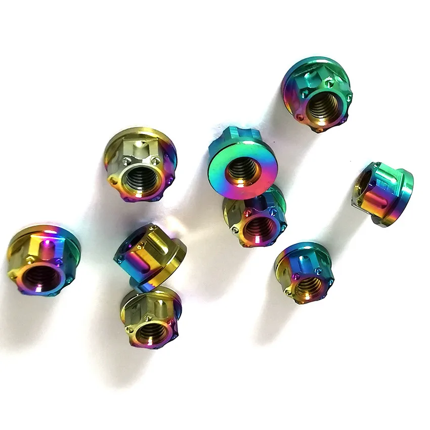 10 pcs Titanium Nuts M6 Flange Nut Titanium Alloy Fine pitch flange nut for Motorcycle Bicycle Bike
10 pcs Titanium Nuts M6 Flange Nut Titanium Alloy Fine pitch flange nut for Motorcycle Bicycle Bike