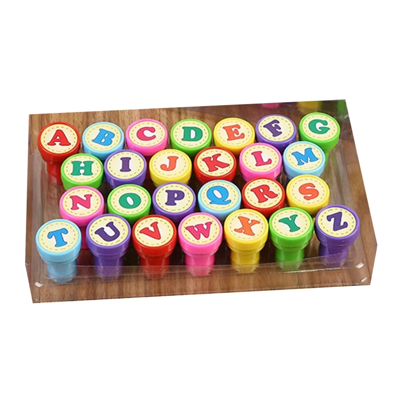 26 Pcs Alphabets Letters Round Stamp Seal Children Gifts Toys Self Inking Scrapbooking Plate Ink Pads Stamper
26 Pcs Alphabets Letters Round Stamp Seal Children Gifts Toys Self Inking Scrapbooking Plate Ink Pads Stamper