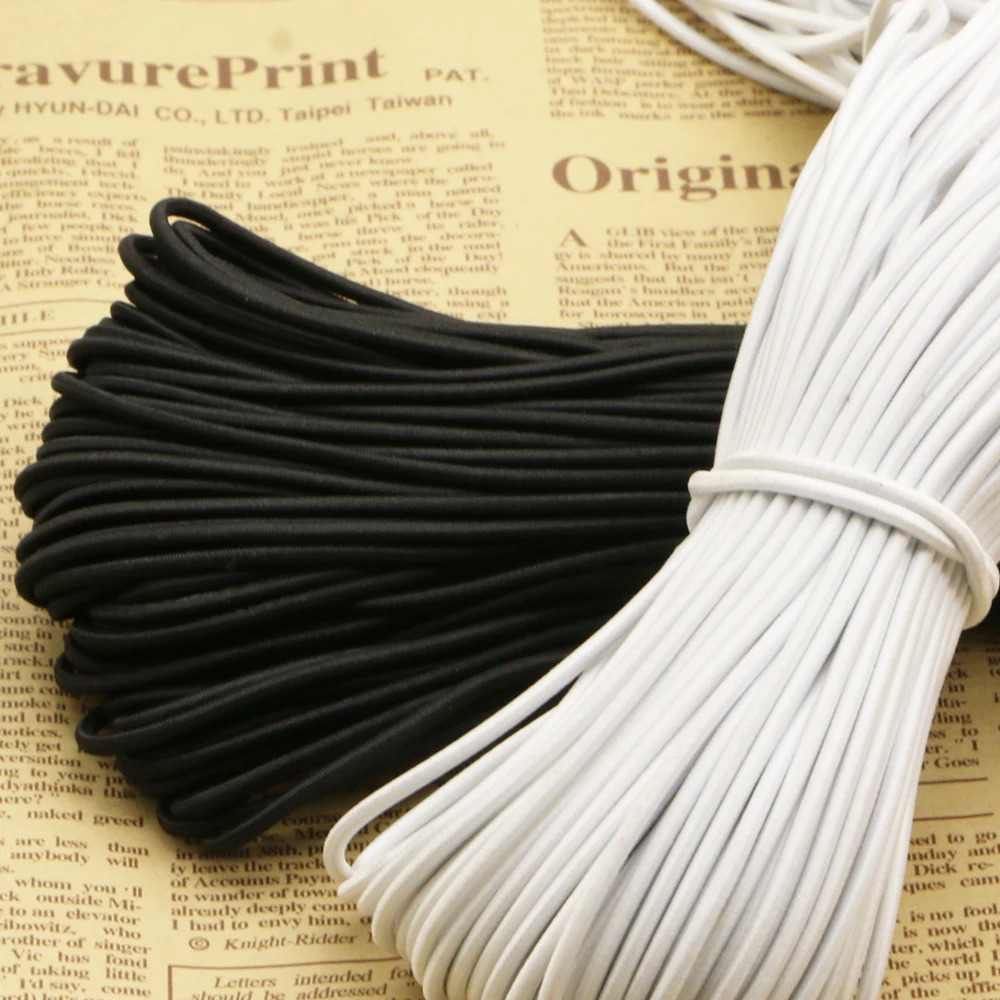 1/2/3/4/5/6MM White/black Strong Elastic Rope rubber band sewing Garment craft supplies elastic for DIY accessories - купить по