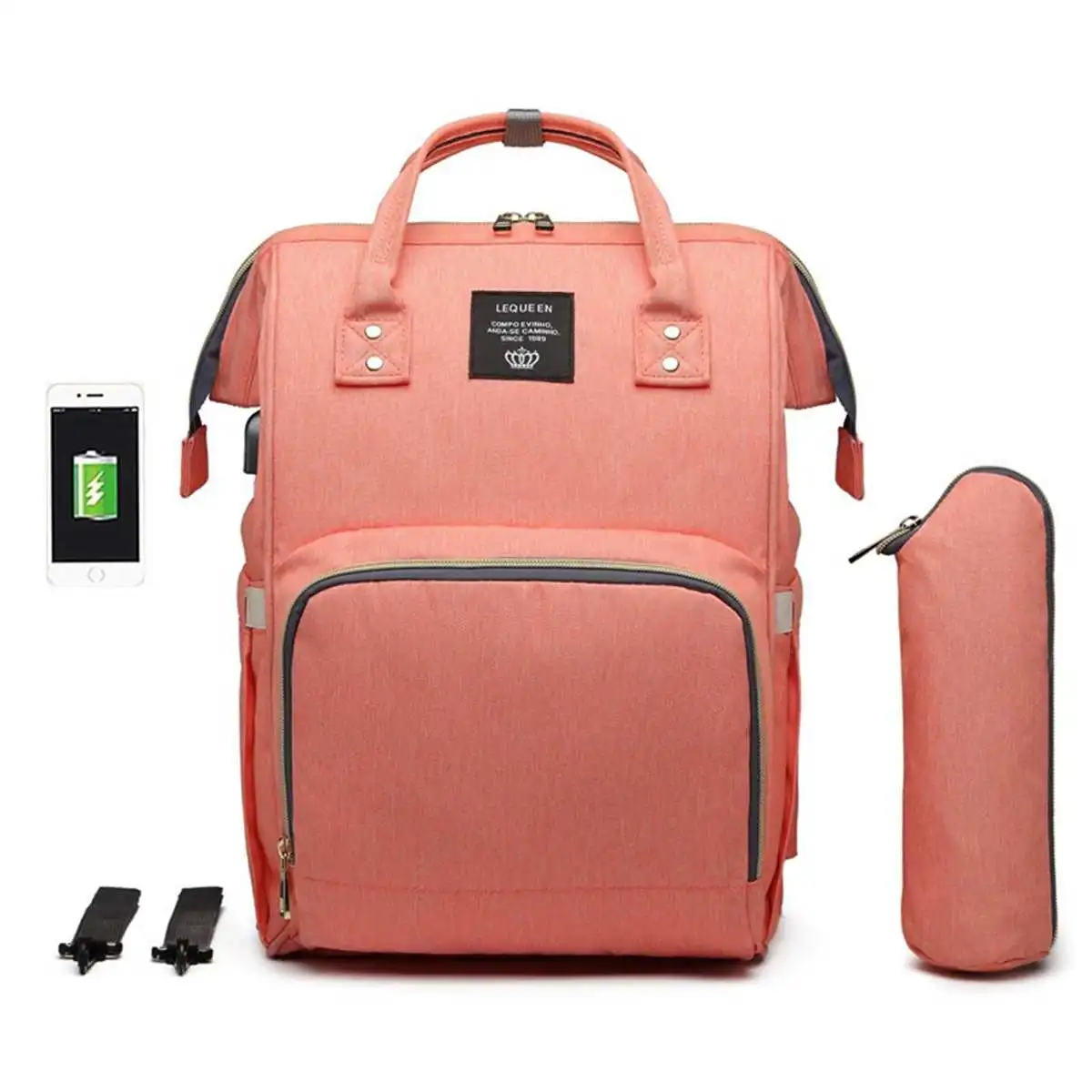 Baby Diaper Bag with USB Interface Large Waterproof Nappy Bag Kits Mummy Maternity Travel Backpack Nursing Bag with Hook
Baby Diaper Bag with USB Interface Large Waterproof Nappy Bag Kits Mummy Maternity Travel Backpack Nursing Bag with Hook