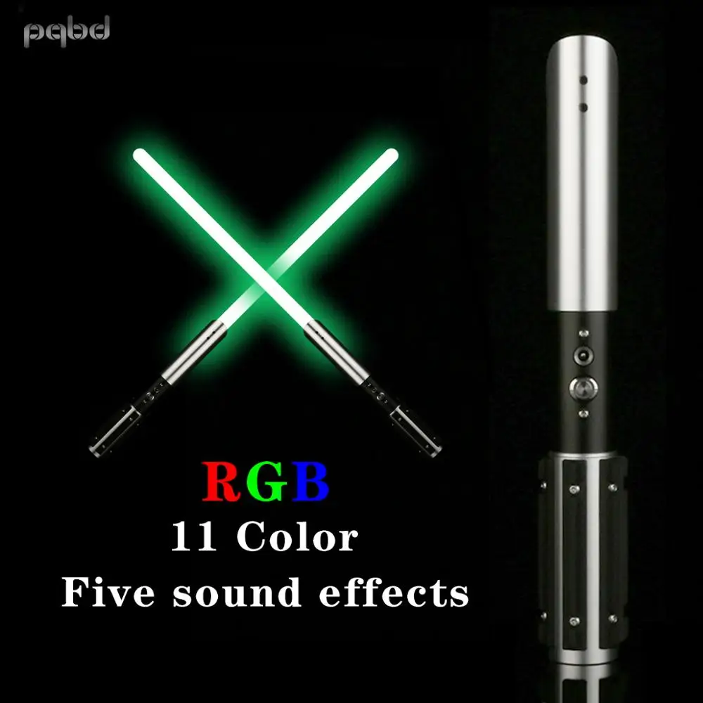 Pqbd RGB светильник сабля сила FX с металлической рукоять и 5 комплектов Soundfonts