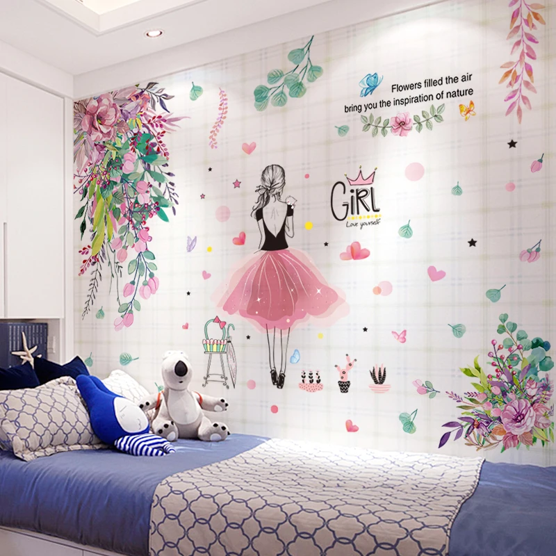 Flower Leaves Wall Stickers DIY Cartoon Girl Wall Decals for Baby Room Kids Bedroom Kitchen Children Nursery Home Decoration
Flower Leaves Wall Stickers DIY Cartoon Girl Wall Decals for Baby Room Kids Bedroom Kitchen Children Nursery Home Decoration