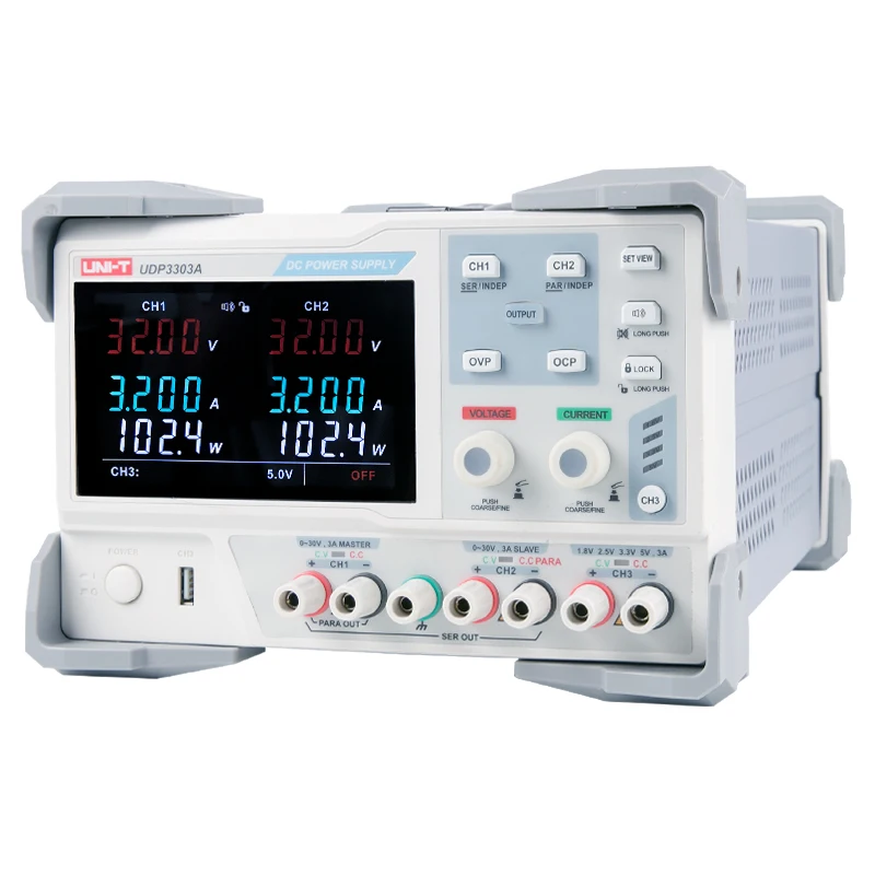 UNI-T UDP3303A Industrial Linear DC Regulated Power Supply 3 Output High Precision Digital Display Power Supply 110 - 230V
UNI-T UDP3303A Industrial Linear DC Regulated Power Supply 3 Output High Precision Digital Display Power Supply 110 - 230V