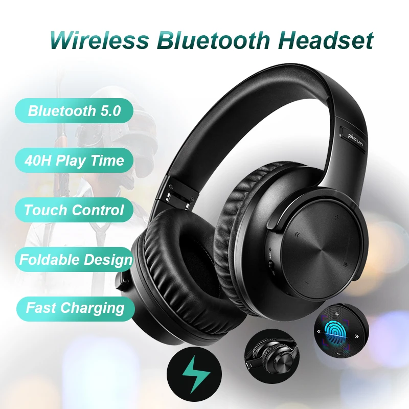 Bluetooth Headphone Foldable 40H Play Time Touch Control Wireless Earphone with Mic Over Ear TF Bass Headset for Phone PC Gaming
Bluetooth Headphone Foldable 40H Play Time Touch Control Wireless Earphone with Mic Over Ear TF Bass Headset for Phone PC Gaming