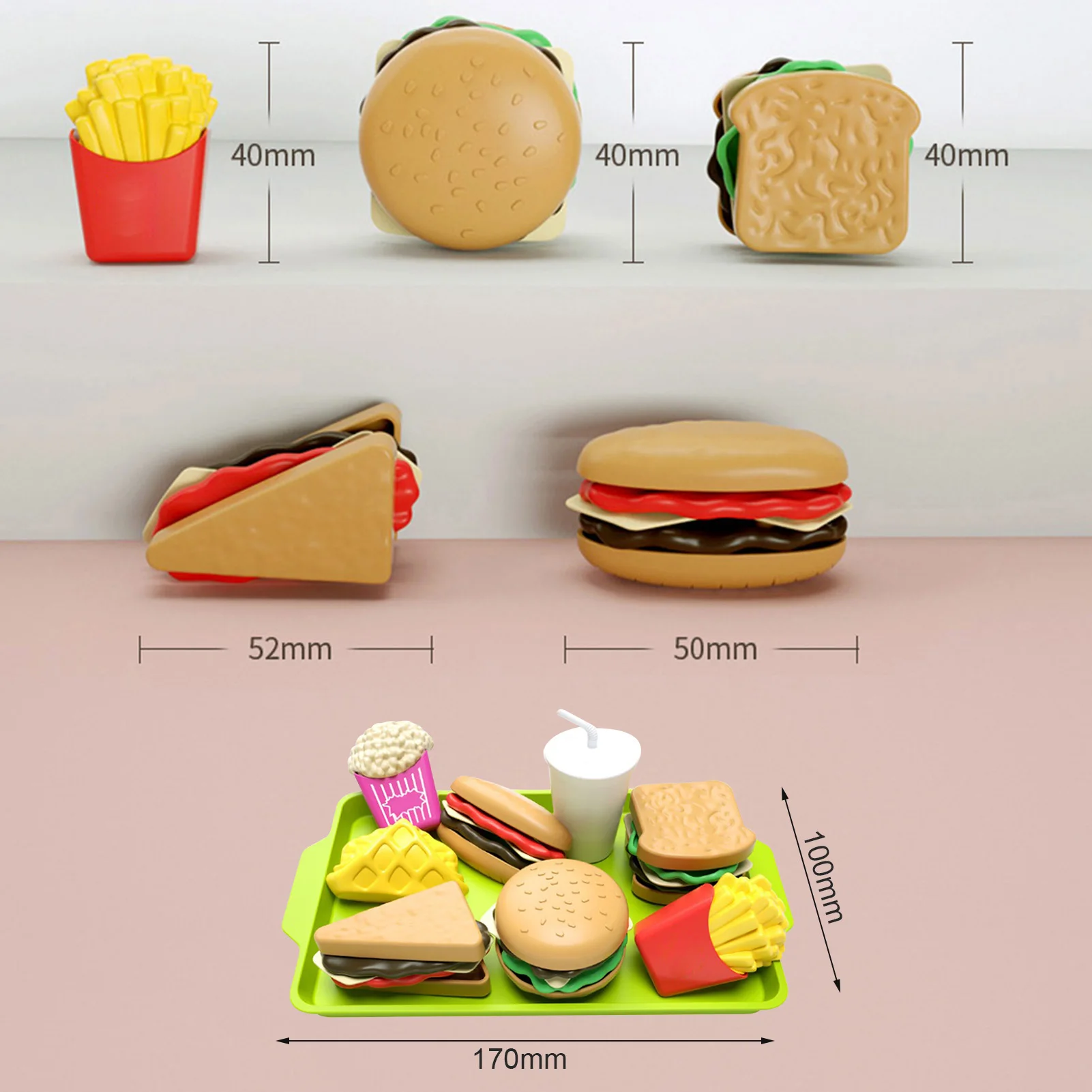 Pretend Play Plastic Food Toy Simulation Hamburger Bread Fries Pretend Play Children Toys For Kids Educational Play Kitchen Toys 
Pretend Play Plastic Food Toy Simulation Hamburger Bread Fries Pretend Play Children Toys For Kids Educational Play Kitchen Toys