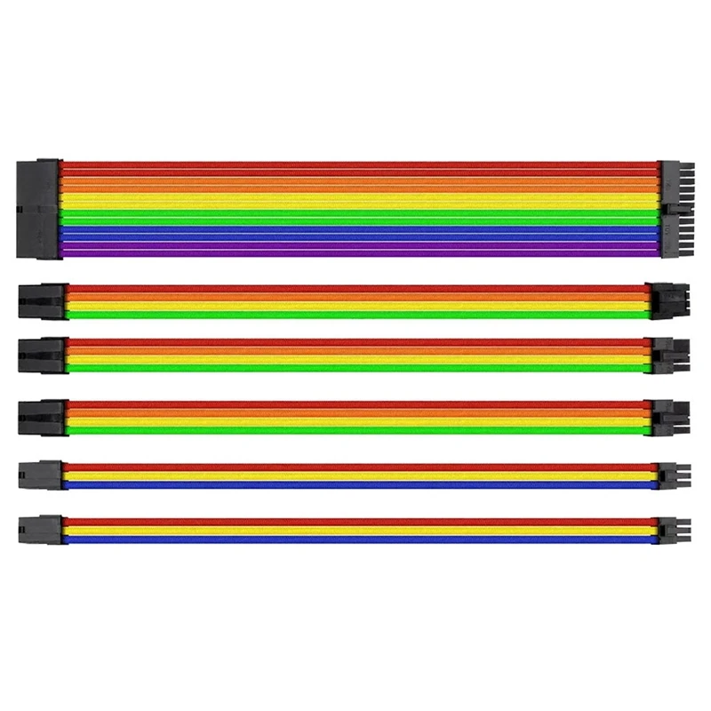 PC Computer Extension Cable Kit ATX 24Pin/EPS 4+4Pin/PCI-E 8Pin/PCI-E 6Pin 18AWG Power Supply Cable Kit
PC Computer Extension Cable Kit ATX 24Pin/EPS 4+4Pin/PCI-E 8Pin/PCI-E 6Pin 18AWG Power Supply Cable Kit