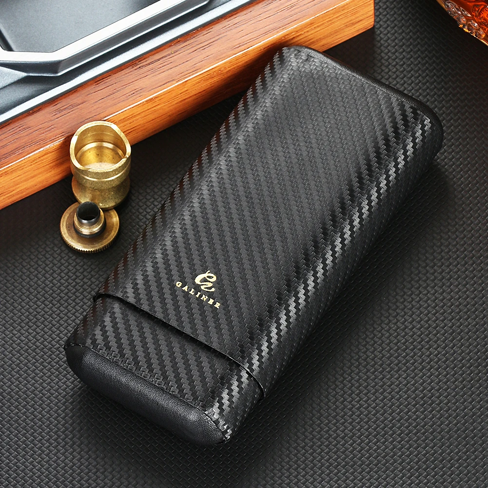 GALINER Travel Cigar Case Leather Humidor Hold 3 Cigars Tube Smoking Accessory Black Portable Humidor Case For Women
GALINER Travel Cigar Case Leather Humidor Hold 3 Cigars Tube Smoking Accessory Black Portable Humidor Case For Women