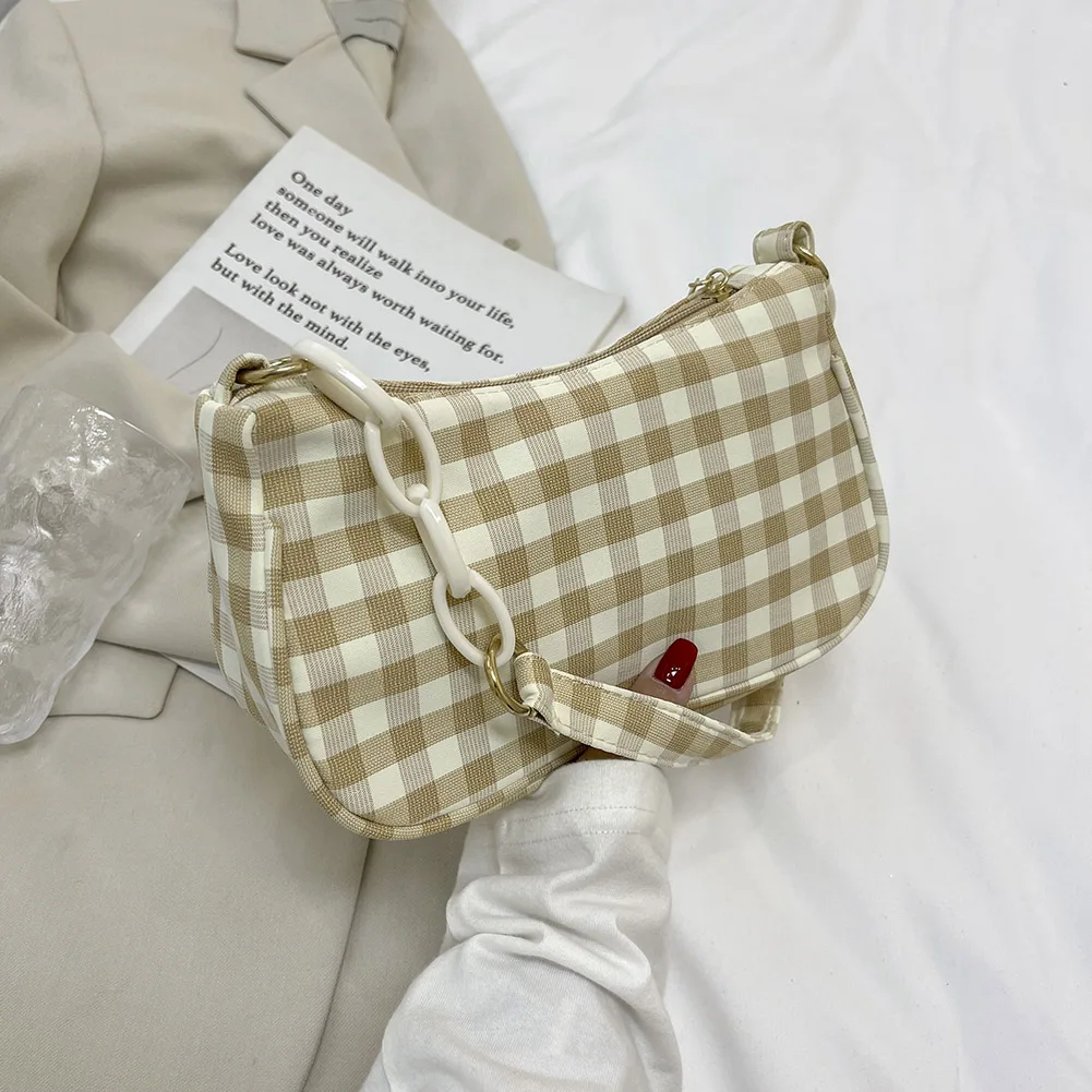 Fashion Women Oxford Cloth Plaid Pattern Printing Shoulder Underarm Bag Casual Ladies Chain Small Purse Handbags 2021 new
Fashion Women Oxford Cloth Plaid Pattern Printing Shoulder Underarm Bag Casual Ladies Chain Small Purse Handbags 2021 new