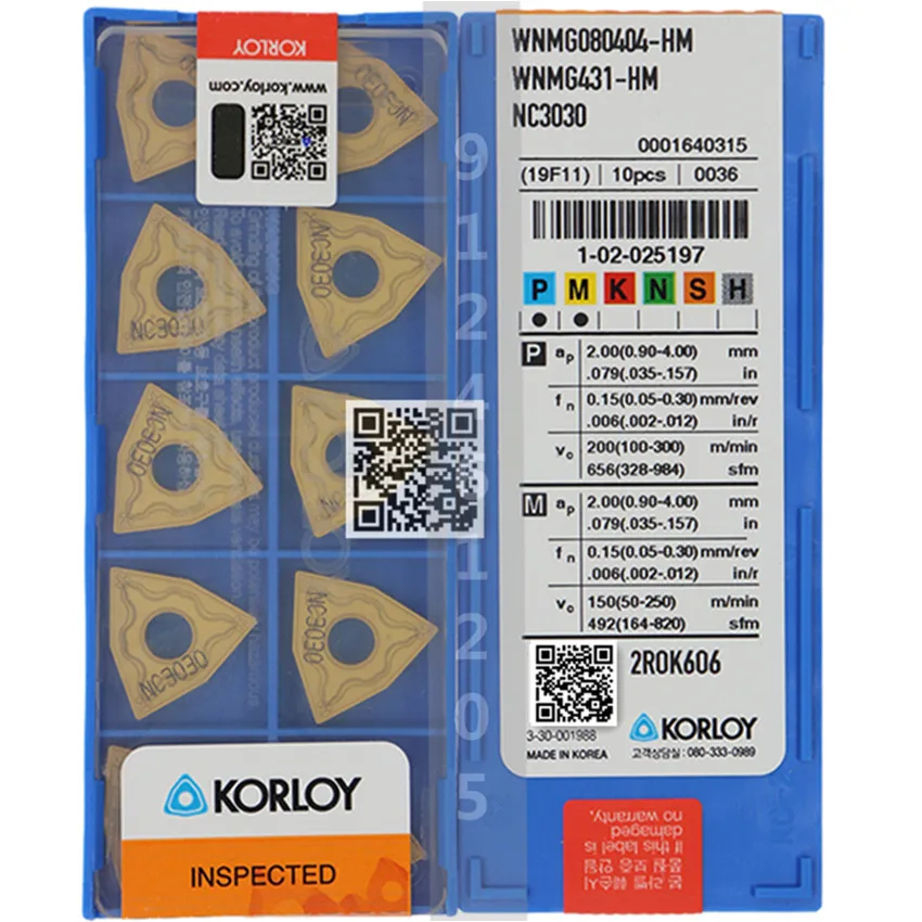 WNMG080404-HM NC3030 / WNMG080408-HM NC3030 WNMG431 WNMG432 KORLOY Original CNC carbide inserts 10PCS/BOX
WNMG080404-HM NC3030 / WNMG080408-HM NC3030 WNMG431 WNMG432 KORLOY Original CNC carbide inserts 10PCS/BOX