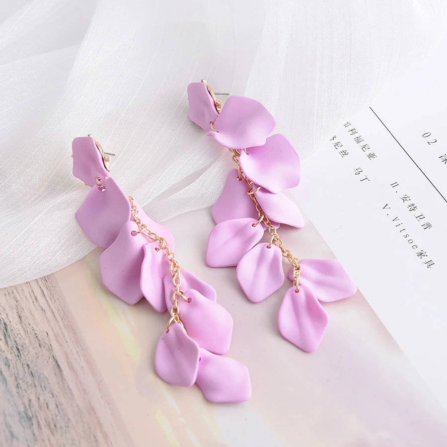 Collection Purple Color Drop Earrings For Women Students Petal Crystal Acrylic Beads Tassel Holiday Party Jewelry
Collection Purple Color Drop Earrings For Women Students Petal Crystal Acrylic Beads Tassel Holiday Party Jewelry