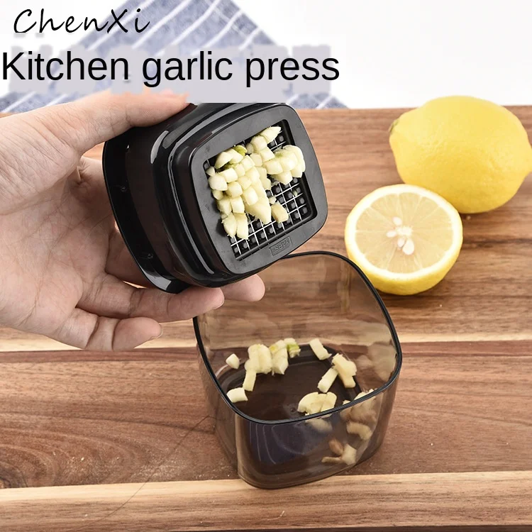 New garlic press, garlic twister, multi-functional garlic cutter, kitchen gadget, garlic container 
New garlic press, garlic twister, multi-functional garlic cutter, kitchen gadget, garlic container