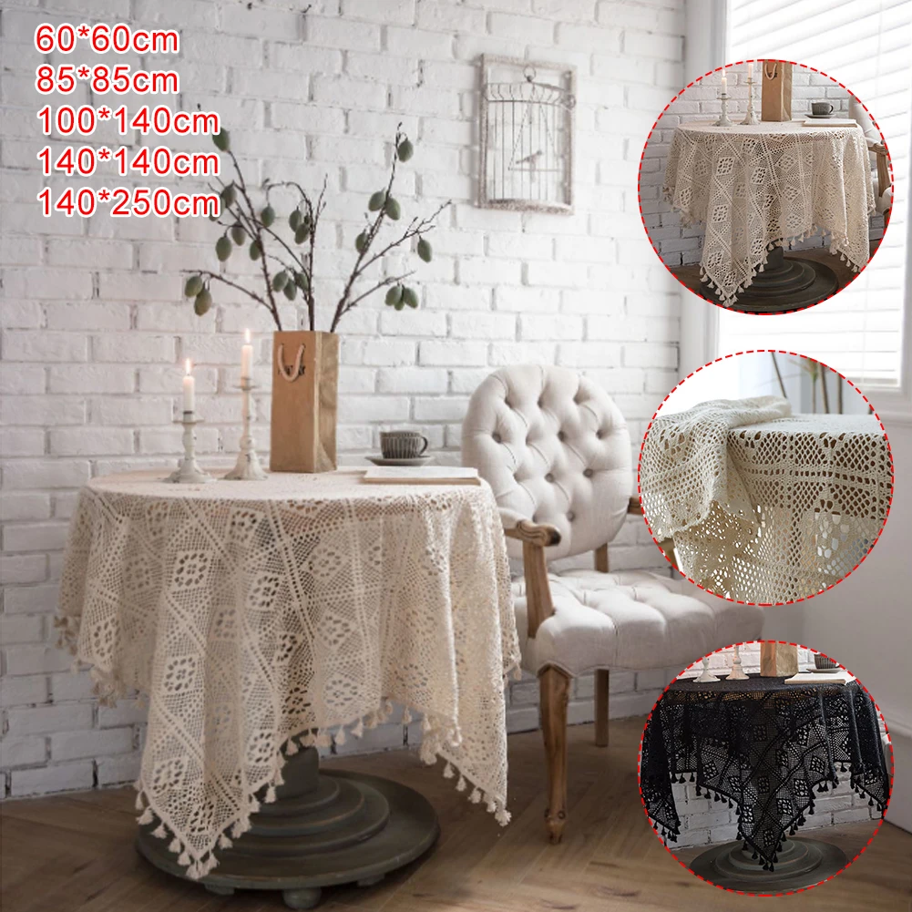 Crochet Tassels Tablecloth Rectangle Round Table Cover Idyllic Style Table Cloth for Dining Living Room Kitchen Cafe Home Table
Crochet Tassels Tablecloth Rectangle Round Table Cover Idyllic Style Table Cloth for Dining Living Room Kitchen Cafe Home Table