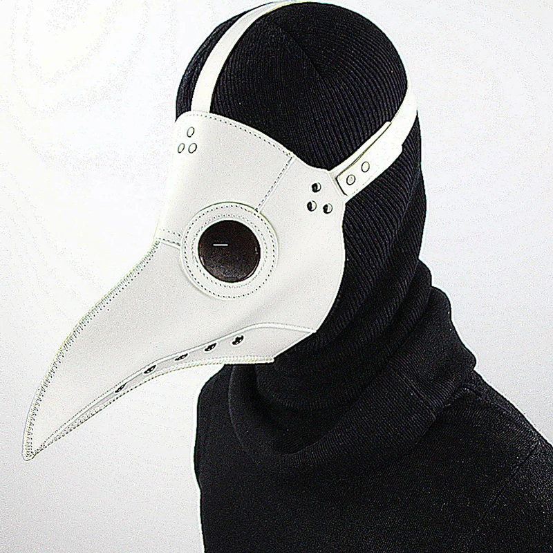 

Steampunk Pest Arzt Vogel Maske Latex Punk Cosplay Masken Schnabel Erwachsene Halloween Event Cosplay Requisiten Wei Schwarz