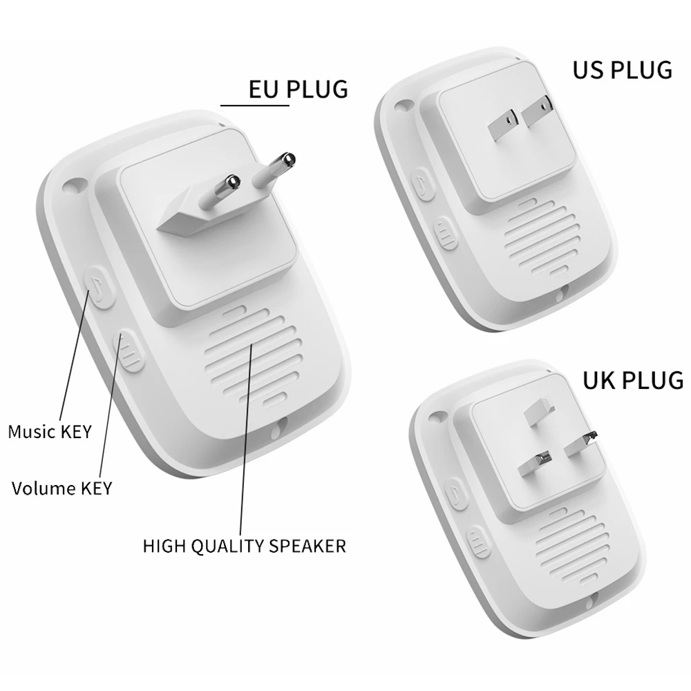 CACAZI Wireless Doorbell Waterproof 300M Range 3 4 Transmitter 1 2 Receiver Night Light Chime 2032 Battery 0-110db US EU UK Plug
CACAZI Wireless Doorbell Waterproof 300M Range 3 4 Transmitter 1 2 Receiver Night Light Chime 2032 Battery 0-110db US EU UK Plug