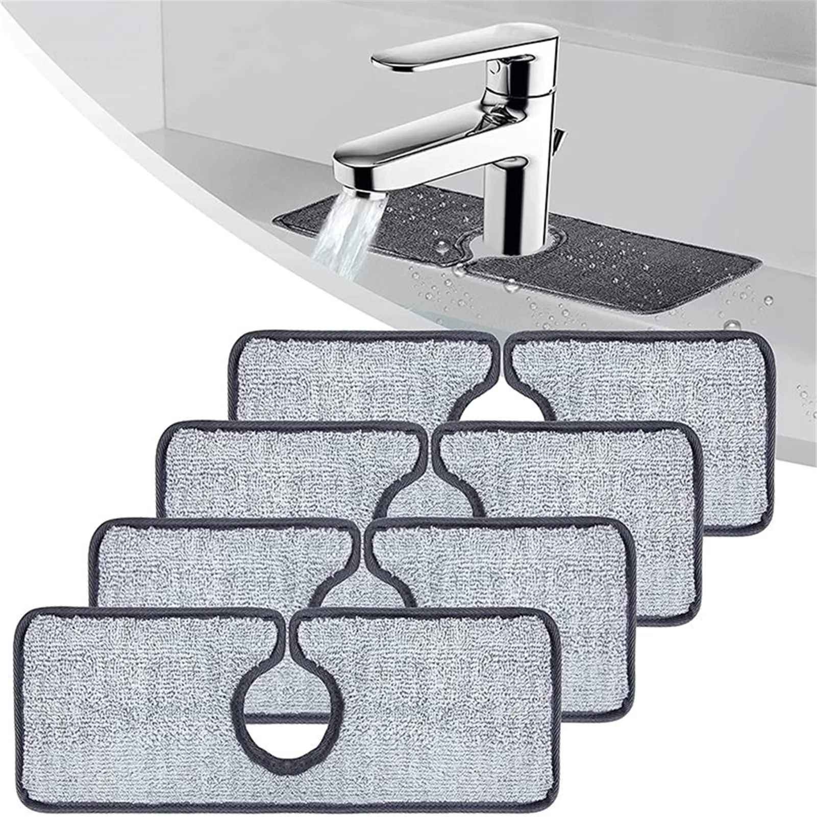 Faucet Absorbent Mat, Faucet Surround Type Suction Pad, Sink Splash Guard Faucet Splash Catcher, Microfiber Drying Pads
Faucet Absorbent Mat, Faucet Surround Type Suction Pad, Sink Splash Guard Faucet Splash Catcher, Microfiber Drying Pads