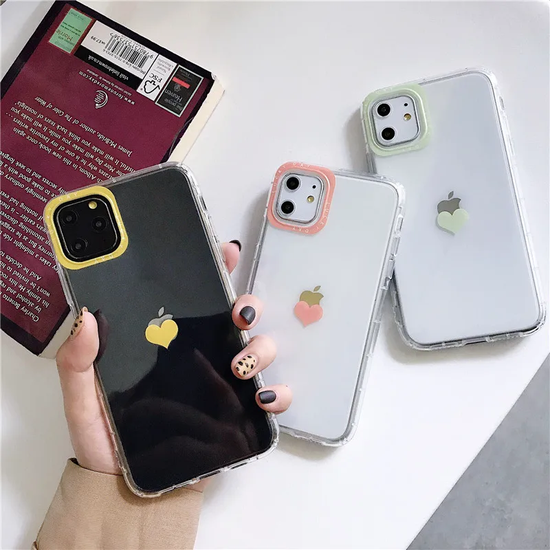 Простой Прозрачный чехол GYKZ с сердечками для iPhone X 11 Pro XR XS MAX 7 8 6 6s Plus мягкая