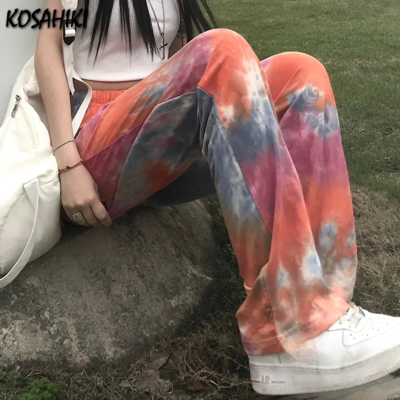 KOSAHIKI Harajuku Tie Dye Women Wide Leg Pants Elastic Waist Loose Female Trousers Casual Spring Summer Streetwear Lady Bottoms
KOSAHIKI Harajuku Tie Dye Women Wide Leg Pants Elastic Waist Loose Female Trousers Casual Spring Summer Streetwear Lady Bottoms
