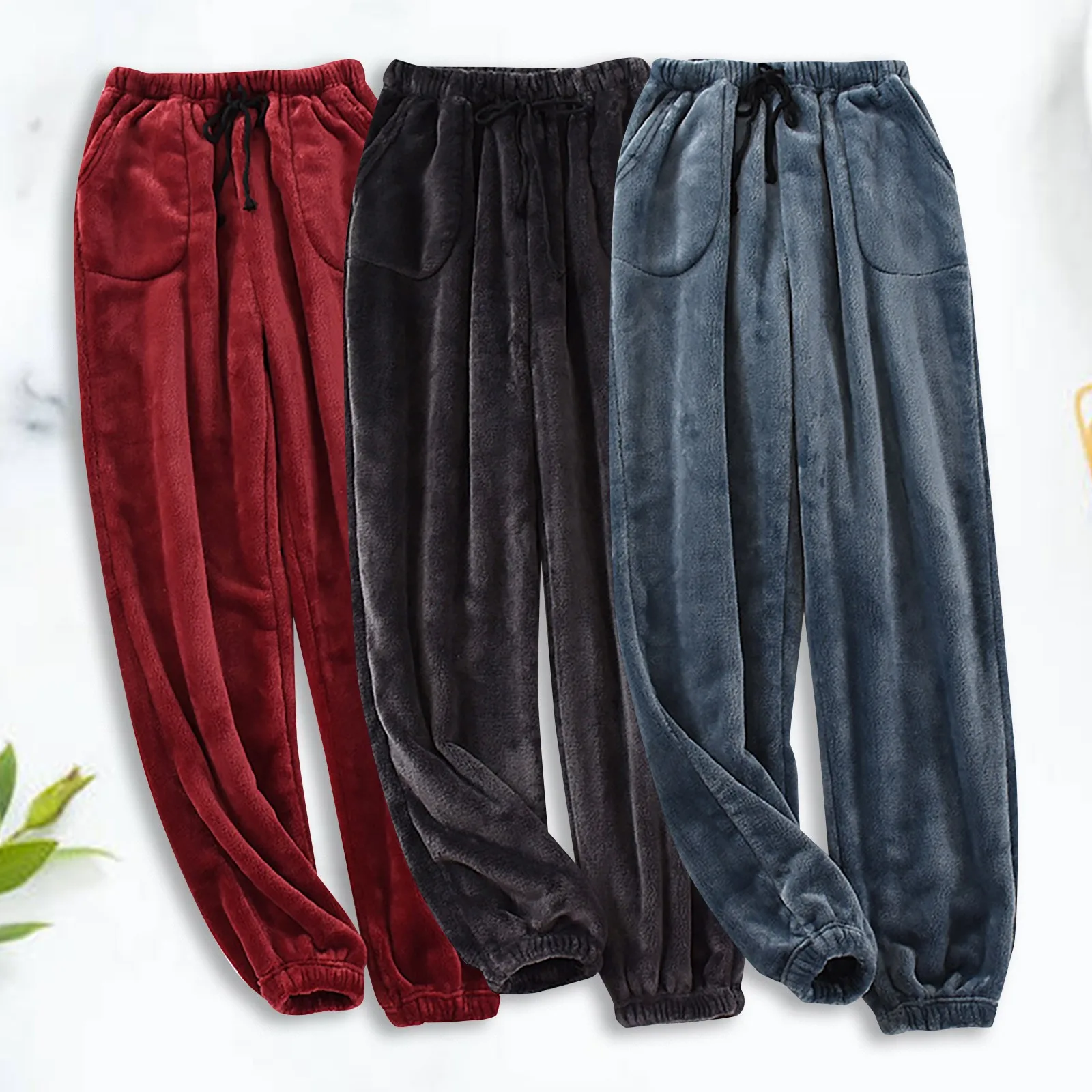 Autumn Winter Men Thick Warm Flannel Pijama Hombre Pants Large Size Elastic Waist Drawstring Loose Fleece Sleep Bottoms Homewear
Autumn Winter Men Thick Warm Flannel Pijama Hombre Pants Large Size Elastic Waist Drawstring Loose Fleece Sleep Bottoms Homewear