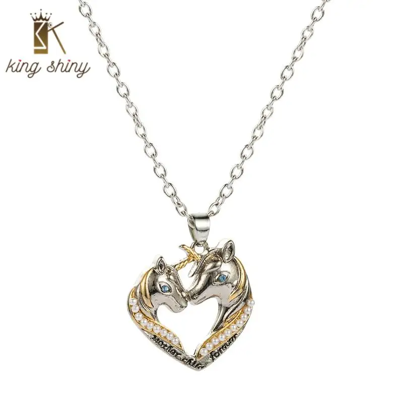Elegant Shiny Rhinestone Unicorn Horse Design Pendant Necklace Trendy Mother Child Forever Letter Necklace Girls Birthday Gifts
Elegant Shiny Rhinestone Unicorn Horse Design Pendant Necklace Trendy Mother Child Forever Letter Necklace Girls Birthday Gifts
