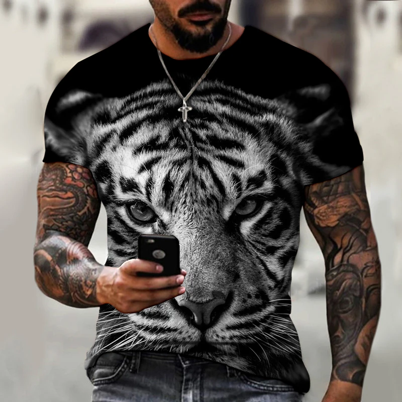Animal Tshirt 3D Tiger Printing Men's Round Neck T-shirt Casual Fashion Harajuku Style Street Retro Soft Outdoor Oversized Shirt
Animal Tshirt 3D Tiger Printing Men's Round Neck T-shirt Casual Fashion Harajuku Style Street Retro Soft Outdoor Oversized Shirt