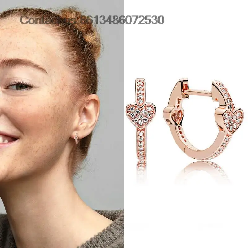 New 925 Silver Rose AlluEarring Hearts Earrings Fit Original Brand Diy Fine Jewelry Women Gift For Fine Earring Making
New 925 Silver Rose AlluEarring Hearts Earrings Fit Original Brand Diy Fine Jewelry Women Gift For Fine Earring Making