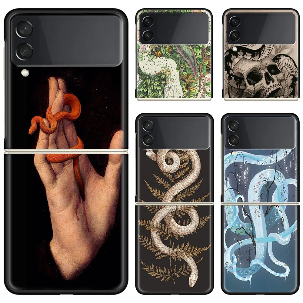 Phone Case For Samsung Galaxy Z Flip 3 5G Black Hard Cover ZFlip 3 Luxury Shockproof Bumper Cases Fundas Snake Flower Painting
Phone Case For Samsung Galaxy Z Flip 3 5G Black Hard Cover ZFlip 3 Luxury Shockproof Bumper Cases Fundas Snake Flower Painting