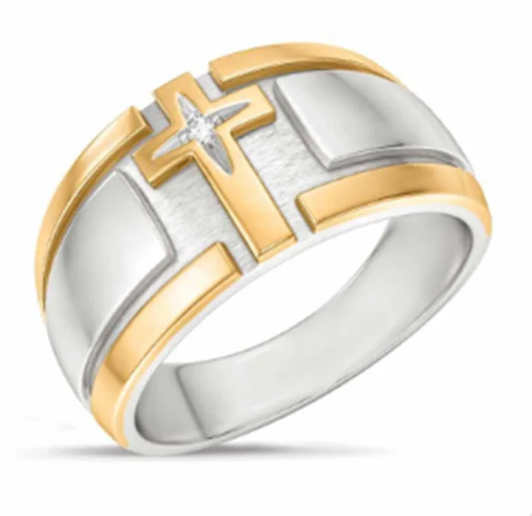 Luxury Two Color Gilded Cross Faith Power Domineering Men's Zircon Ring Fashion Jewelry Birthday Anniversary Gift Banquet Ring
Luxury Two Color Gilded Cross Faith Power Domineering Men's Zircon Ring Fashion Jewelry Birthday Anniversary Gift Banquet Ring