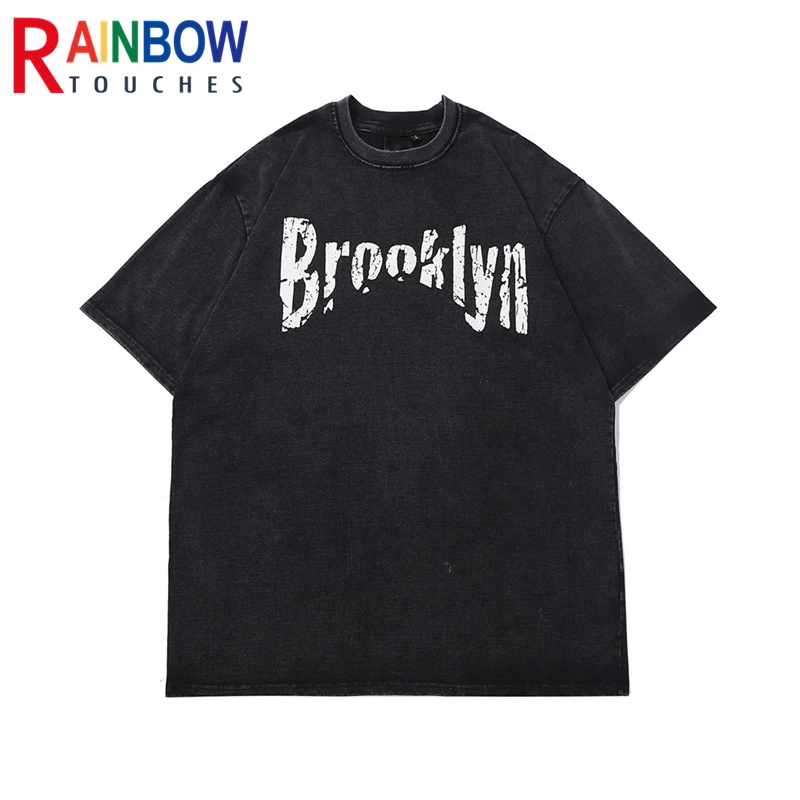 Rainbowtouches Washed BlackT-shirt Old Lettered Print Men Street Hip Hop Trend Loose Casual Short Sleeve Unisex Superior Quality
Rainbowtouches Washed BlackT-shirt Old Lettered Print Men Street Hip Hop Trend Loose Casual Short Sleeve Unisex Superior Quality