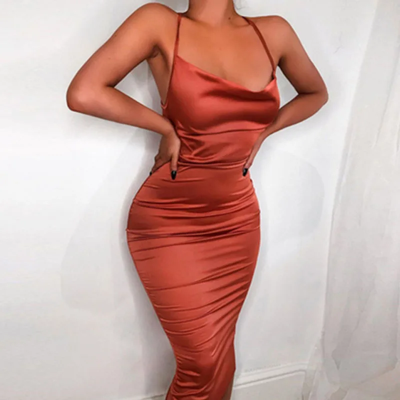Sexy Satin Slim Women's Dress with Backless Lacing Irregular Women Long Skirt Banquet Party Nightclub Evening Dresses 2021 New
Sexy Satin Slim Women's Dress with Backless Lacing Irregular Women Long Skirt Banquet Party Nightclub Evening Dresses 2021 New
