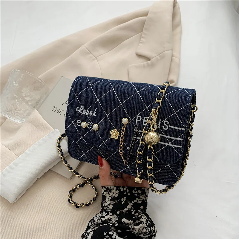 Ladies Fashion Chain Small Square Bag New Denim Luxury Shoulder Bag Korean Casual Diagonal Women Bag Designer Handbags
Ladies Fashion Chain Small Square Bag New Denim Luxury Shoulder Bag Korean Casual Diagonal Women Bag Designer Handbags
