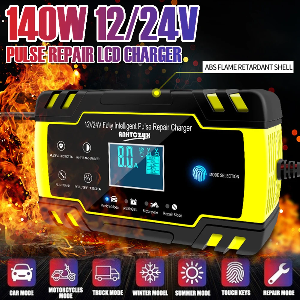 12V 24V 8A Automatic Smart Battery Charger, 3-stage smart Battery Charger, Car Battery Charger for AGM Battery
12V 24V 8A Automatic Smart Battery Charger, 3-stage smart Battery Charger, Car Battery Charger for AGM Battery