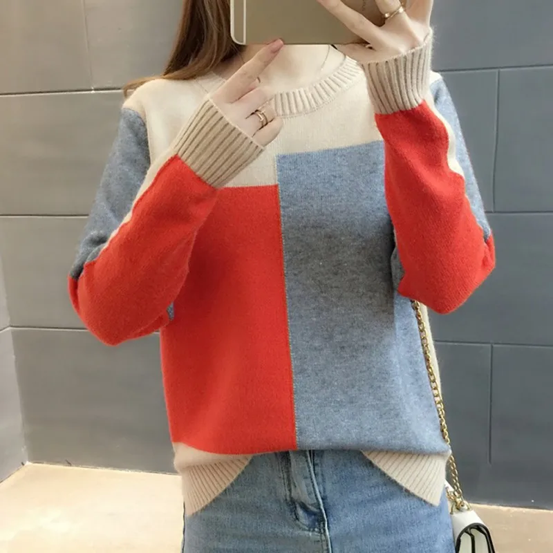Autumn Candy Color Sweater Women's New Style Laziness-Style Pullover Short Knitted Sweater Blouses Loose Base Shirt Female
Autumn Candy Color Sweater Women's New Style Laziness-Style Pullover Short Knitted Sweater Blouses Loose Base Shirt Female