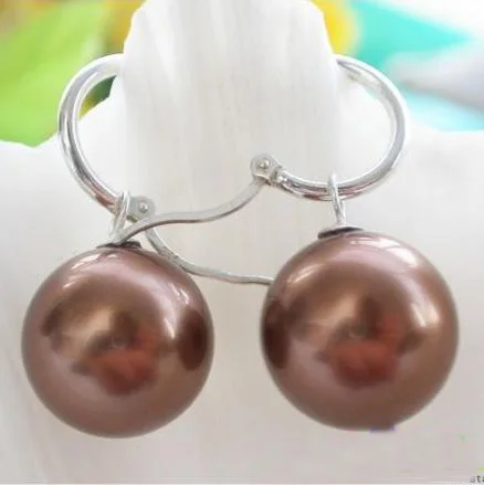 New Arrival Unique Design AA 16mm Huge Coffee Round Shell Pearl Dangle Earrings s925 Sterling Silver Hook Birthday Lady Gift
New Arrival Unique Design AA 16mm Huge Coffee Round Shell Pearl Dangle Earrings s925 Sterling Silver Hook Birthday Lady Gift
