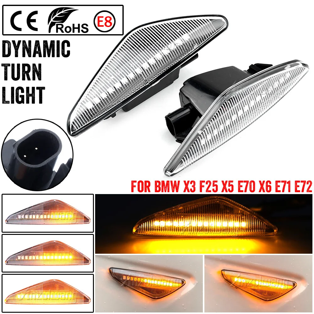 2x LED Dynamic Side Marker Light Blinker Flowing Water Turn Signal Light For BMW X3 F25 X5 E70 X6 E71 ActiveHybrid X6 E72
2x LED Dynamic Side Marker Light Blinker Flowing Water Turn Signal Light For BMW X3 F25 X5 E70 X6 E71 ActiveHybrid X6 E72