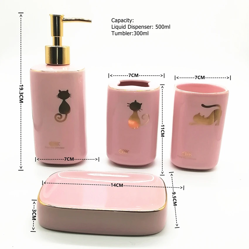 Free Shipping Bathroom Accessoreis Set 4pcs 5pcs Pink Toilet Decoration Ceramic Golden Cat Personal Supply Kits Home Decor
Free Shipping Bathroom Accessoreis Set 4pcs 5pcs Pink Toilet Decoration Ceramic Golden Cat Personal Supply Kits Home Decor